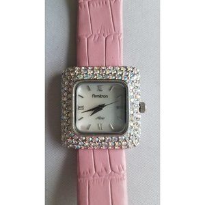 Armitron Now Women's Watch Pavé Square Bezel, White Analog Dial, New Battery